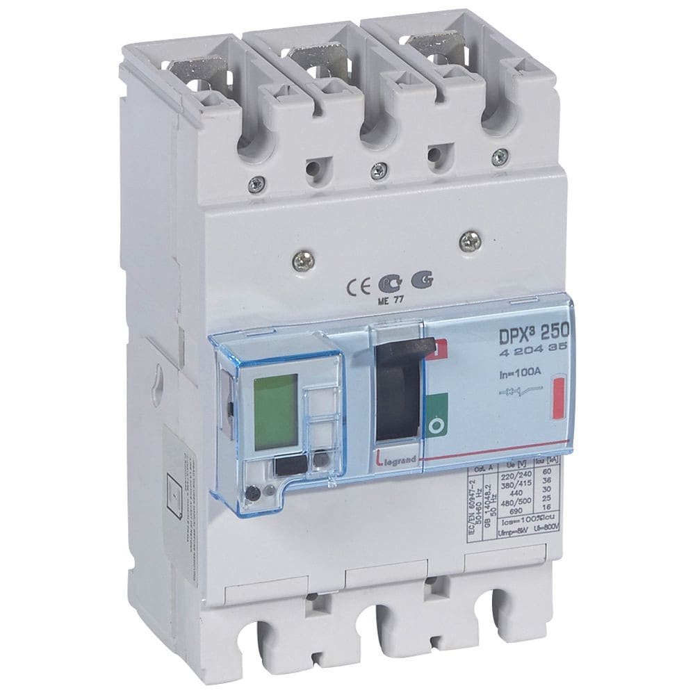 Legrand - Disjoncteur électronique avec unité de mesure DPX3250 Icu 36kA 400V~ - 3P - 100A
