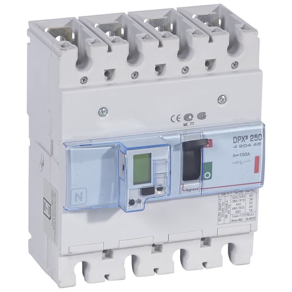 Legrand - Disjoncteur électronique avec unité de mesure DPX3250 Icu 36kA 400V~ - 4P - 100A