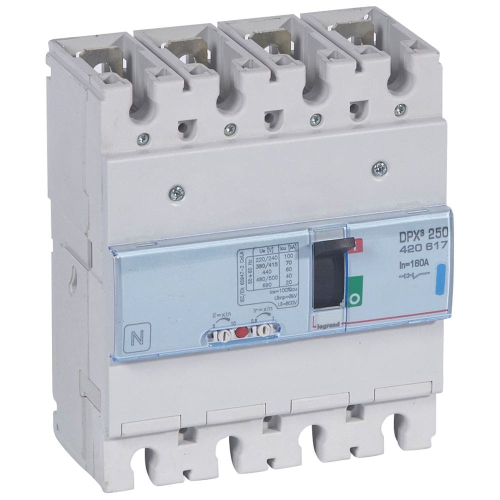 Legrand - Disjoncteur magnétothermique DPX3250 pouvoir de coupure 70kA 400V~ - 4P - 160A