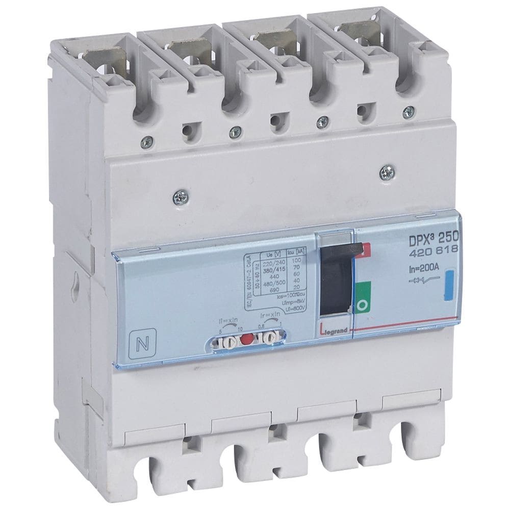 Legrand - Disjoncteur magnétothermique DPX3250 pouvoir de coupure 70kA 400V~ - 4P - 200A