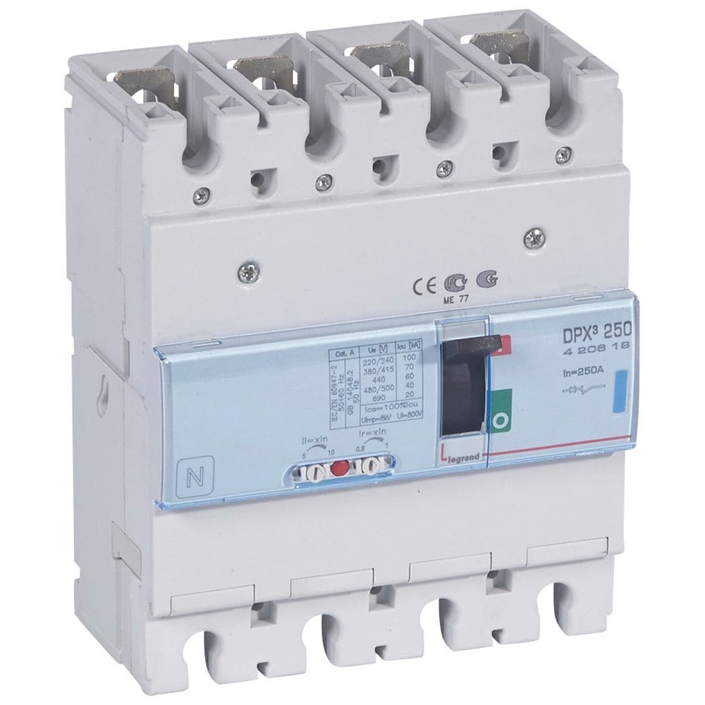 Legrand - Disjoncteur magnétothermique DPX3250 pouvoir de coupure 70kA 400V~ - 4P - 250A