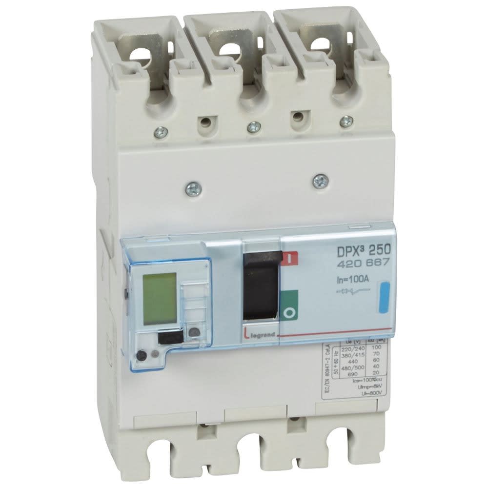 Legrand - Disjoncteur électronique avec unité de mesure DPX3250 Icu 70kA 400V~ - 3P - 100A