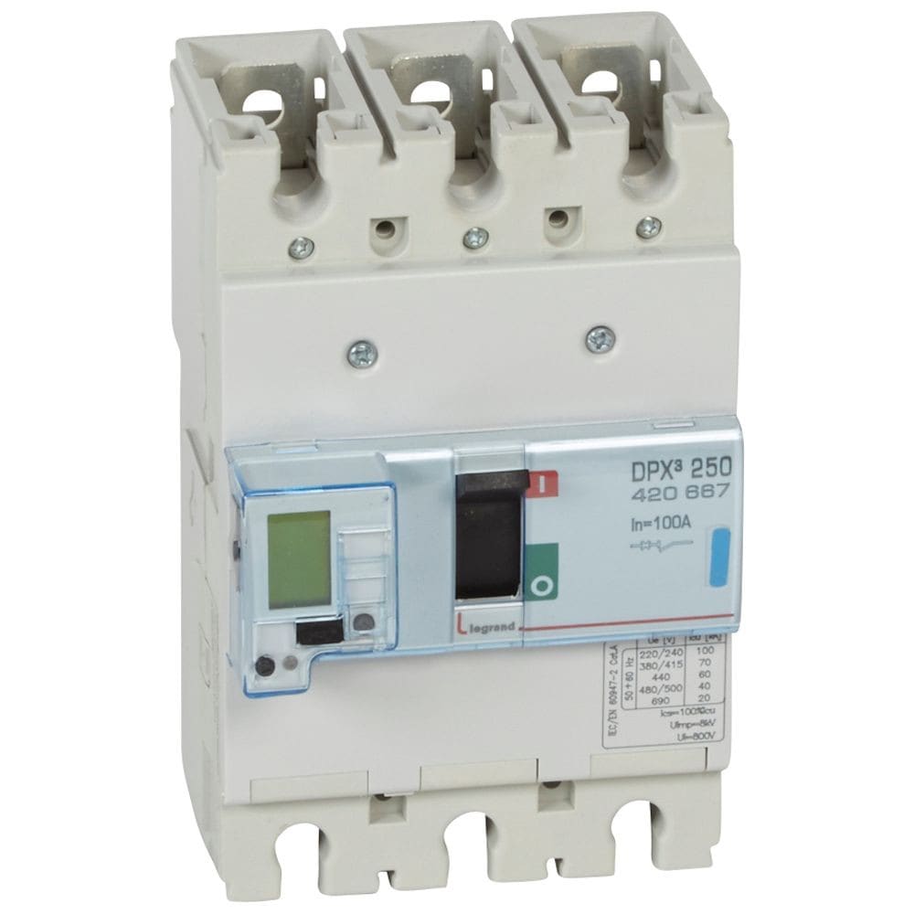 Legrand - Disjoncteur électronique avec unité de mesure DPX3250 Icu 70kA 400V~ - 3P - 100A