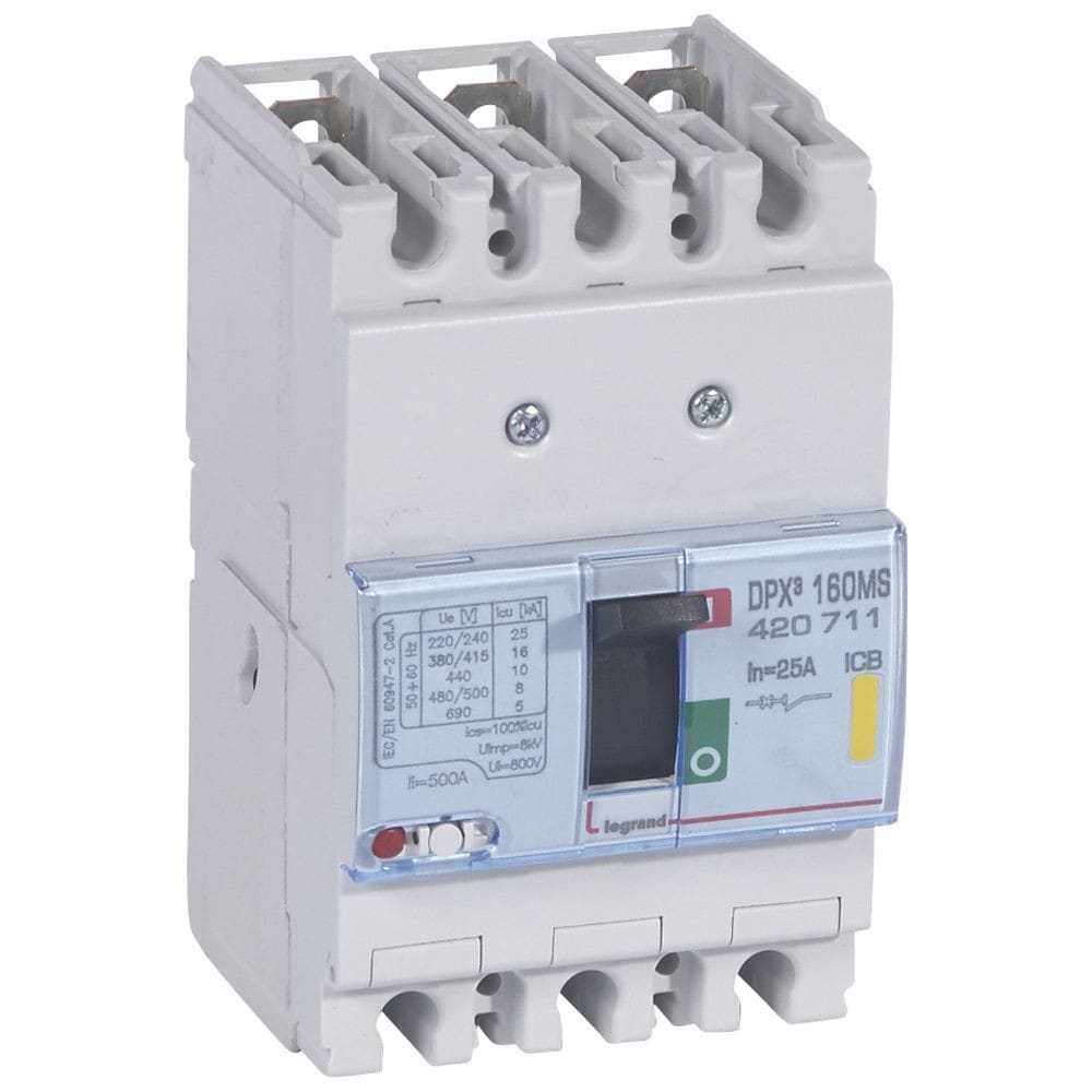 Legrand - Disjoncteur magnétique fixe seul DPX3160 pouvoir de coupure 16kA 400V~ - 3P 25A