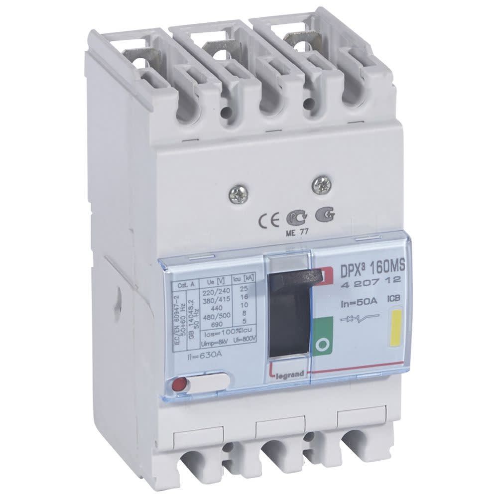 Legrand - Disjoncteur magnétique fixe seul DPX3160 pouvoir de coupure 16kA 400V~ - 3P 50A