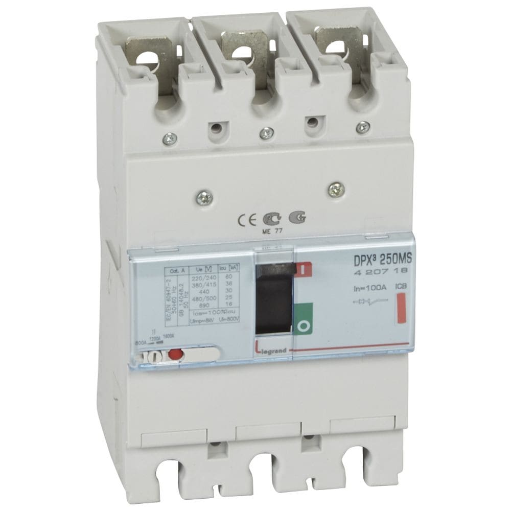 Legrand - Disjoncteur magnétique réglable seul DPX3250 pouvoir coupure 36kA 400V~ 3P 100A