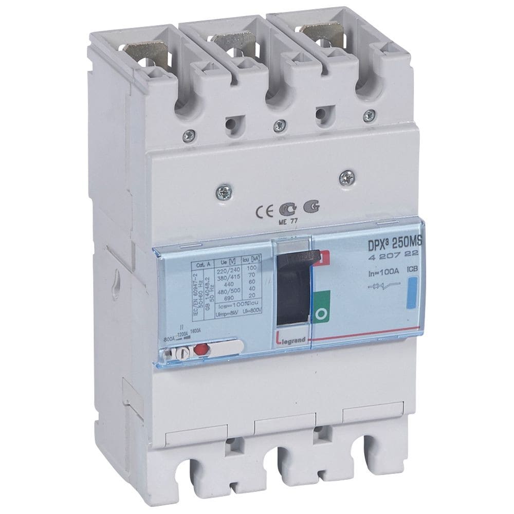 Legrand - Disjoncteur magnétique réglable seul DPX3250 - 70kA 400V~ - 3P - 100A