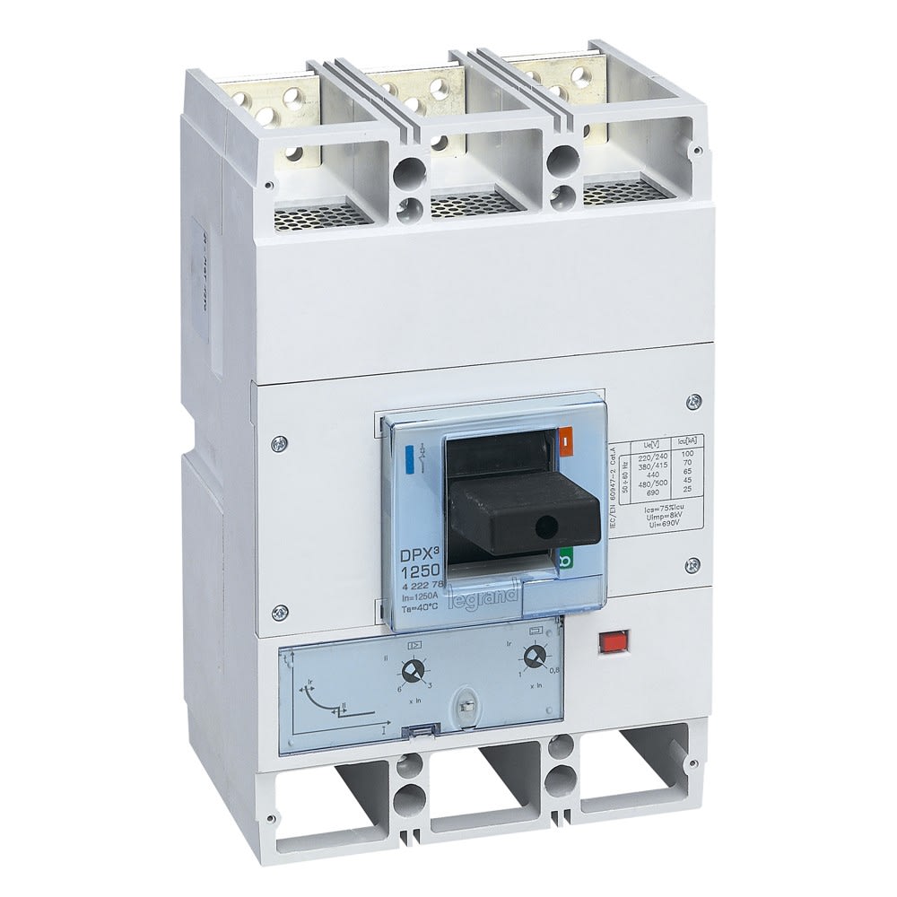 Legrand - Disjoncteur magnétothermique DPX31600 pouvoir de coupure 70kA 400V~ - 3P - 1250A