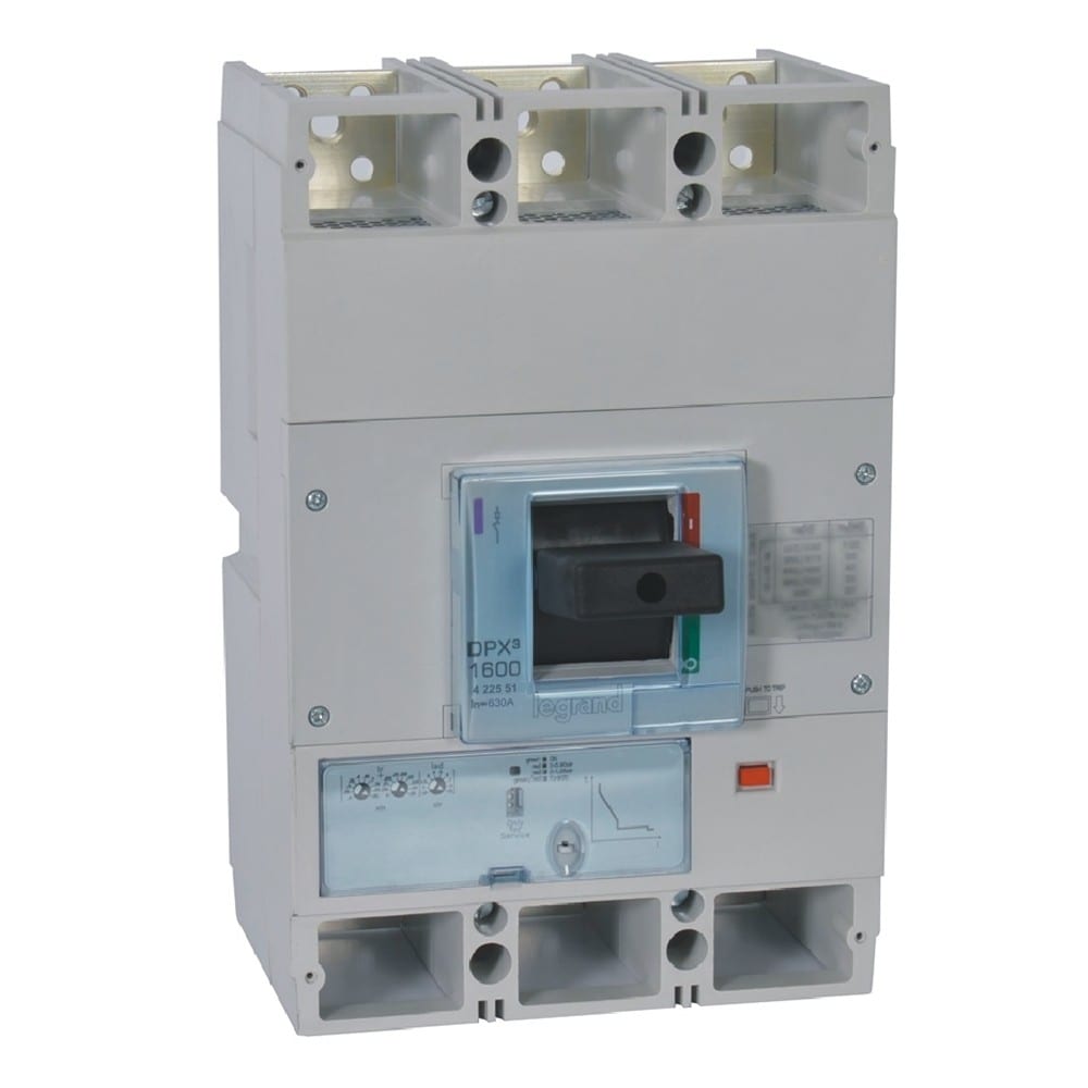 Legrand - Disjoncteur électronique S1 DPX31600 pouvoir de coupure 50kA 400V~ - 3P - 630A