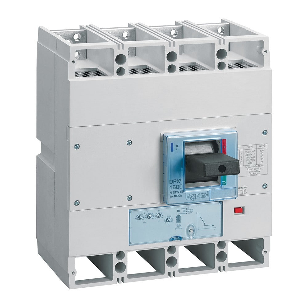 Legrand - Disjoncteur électronique S1 DPX31600 pouvoir de coupure 50kA 400V~ - 4P - 1000A