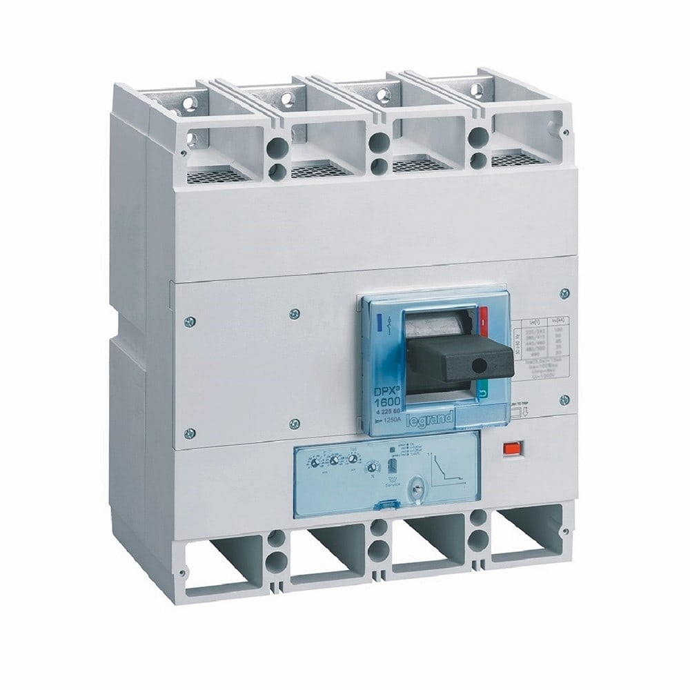 Legrand - Disjoncteur électronique S1 DPX31600 pouvoir de coupure 50kA 400V~ - 4P - 1250A