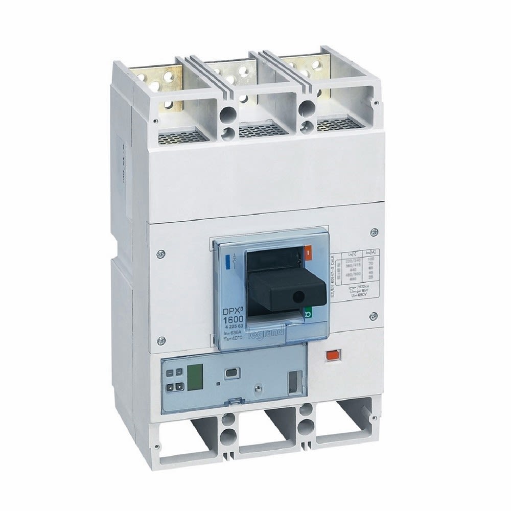 Legrand - Disjoncteur électronique S1 DPX31600 pouvoir de coupure 70kA 400V~ - 3P - 630A