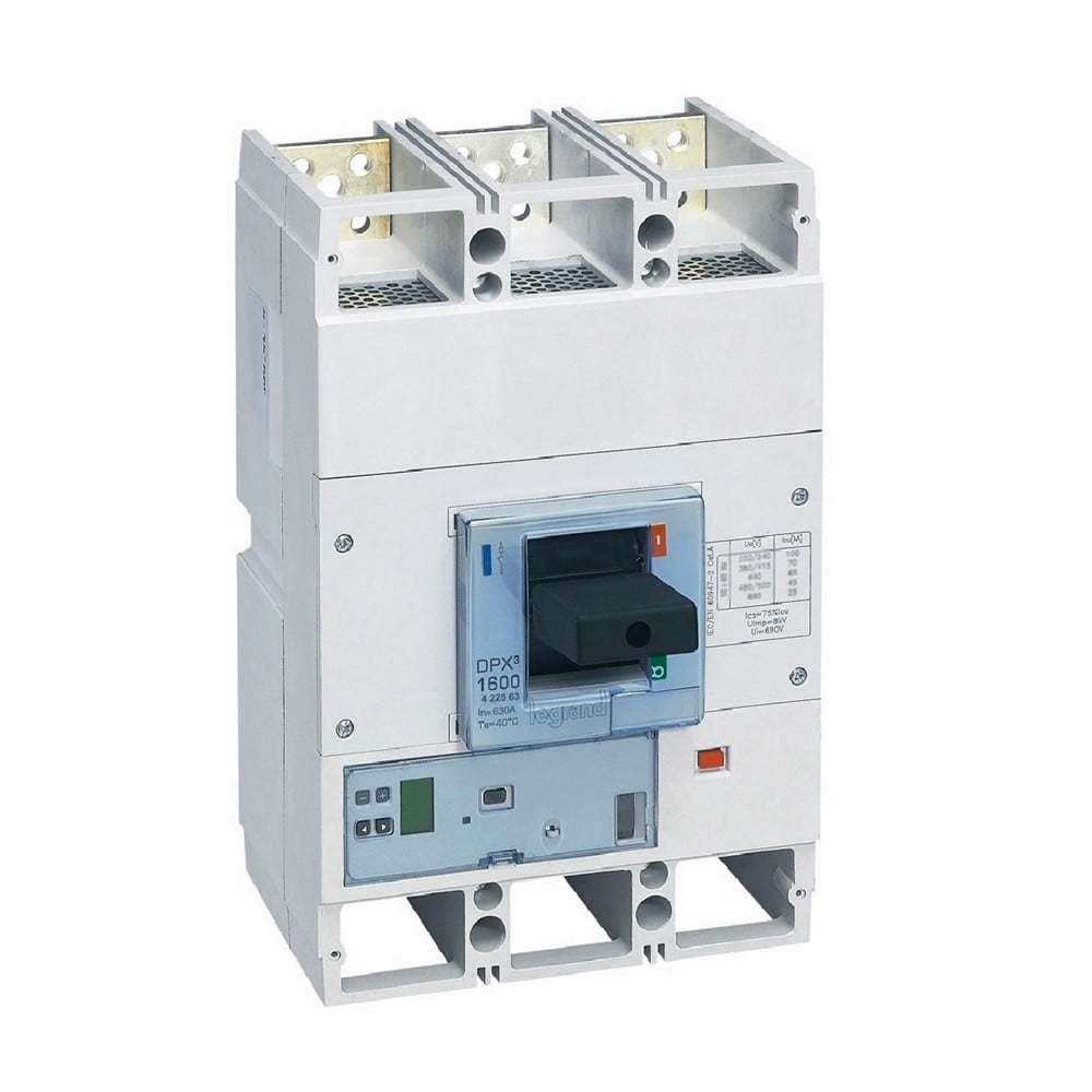 Legrand - Disjoncteur électronique S1 DPX31600 pouvoir de coupure 70kA 400V~ - 3P - 630A