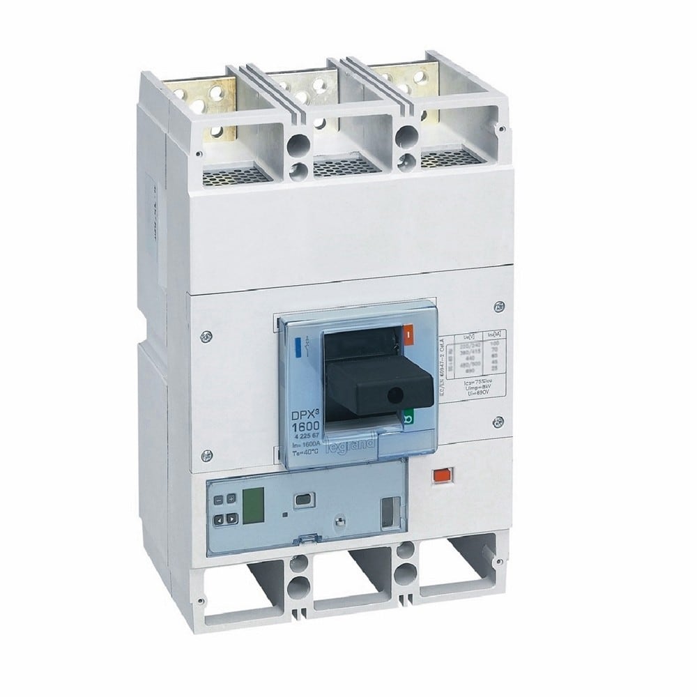Legrand - Disjoncteur électronique S1 DPX31600 pouvoir de coupure 70kA 400V~ - 3P - 1600A