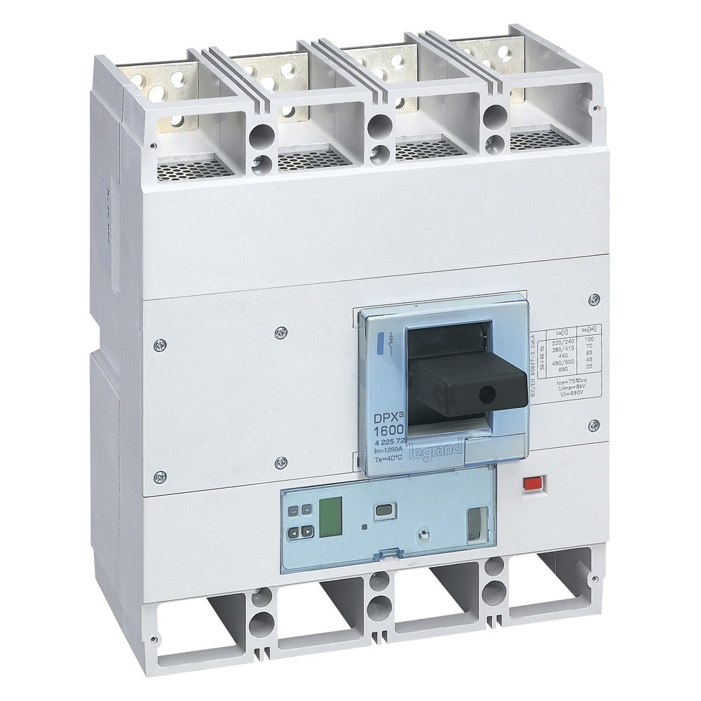 Legrand - Disjoncteur électronique S1 DPX31600 pouvoir de coupure 70kA 400V~ - 4P - 1250A