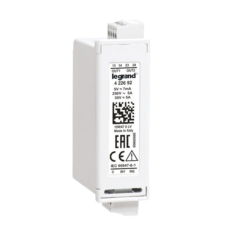 Legrand - Module extractible pour boîtier d'automatisme - 2 entrées / 2 sorties