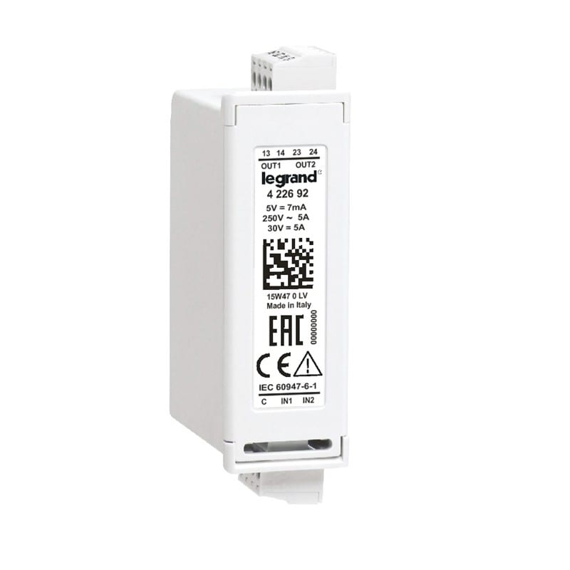 Legrand - Module extractible pour boîtier d'automatisme - 2 entrées / 2 sorties