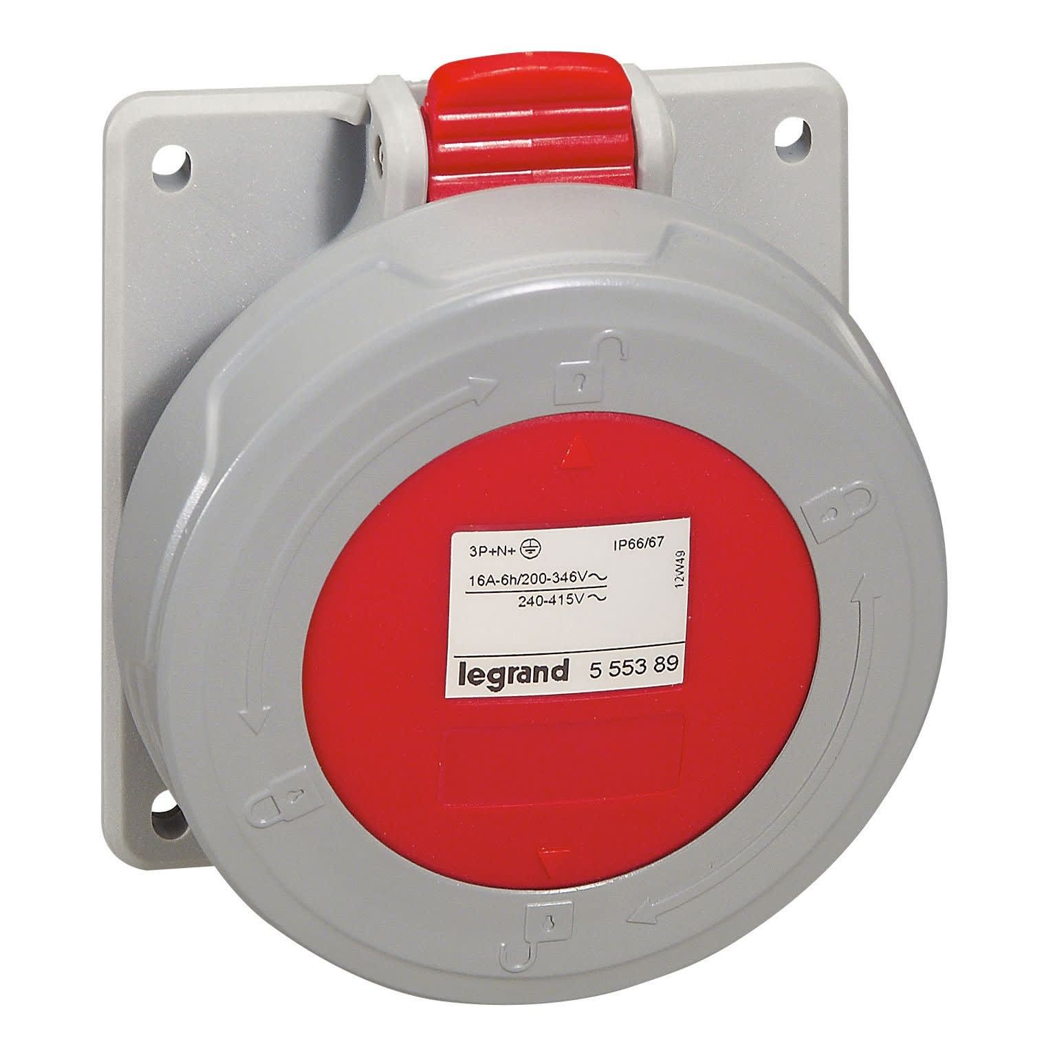 Legrand - Prise à entraxes unifiés P17 IP66/67 16A - 380V~ à 415V~ - 3P+N+T