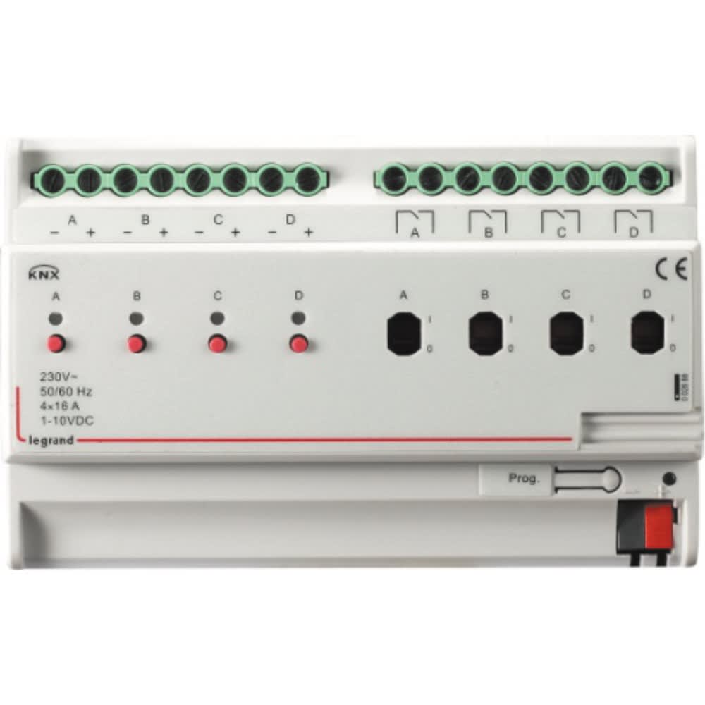 Legrand - Contrôleur modulaire - variation BUS KNX - 4 sorties 1-10V + 4 sorties 16A -8mod