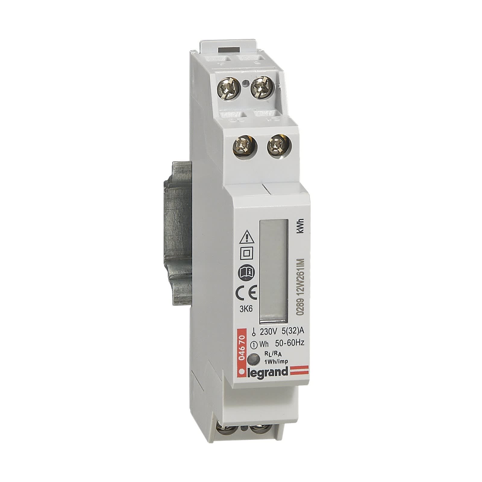 Legrand - Compteur monophasé EMDX3 non MID racc direct 32A sortie impulsions - 1 module