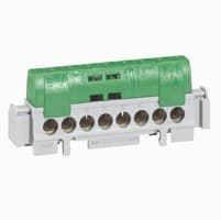 Legrand - Bornier de répartition isolé IP2X terre - 8x1,5mm² à 16mm² vert - longueur 75mm