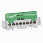 Legrand - Bornier de répartition isolé IP2X terre - 8x1,5mm² à 16mm² vert - longueur 75mm