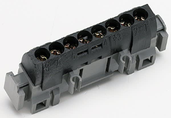 Legrand - Bornier de répartition isolé IP2X phase - 8x1,5mm² à 16mm² noir - longueur 75mm