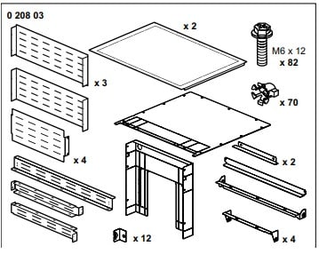 Legrand - Kit caisson DMX32500 et DMX34000 pour armoire larg.36 mod prof.725mm -formes XL3