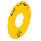 Legrand - Etiquette Osmoz pour arret d'urgence D60Avec marquage ARRET D'URGENCE - jaune