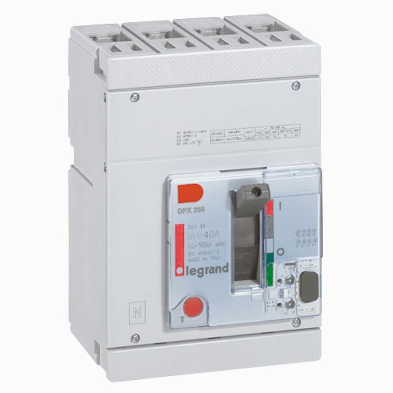Legrand - Disjoncteur boitier moulé électronique DPX250-L pouvoir de coupure 100kA 4P 40A