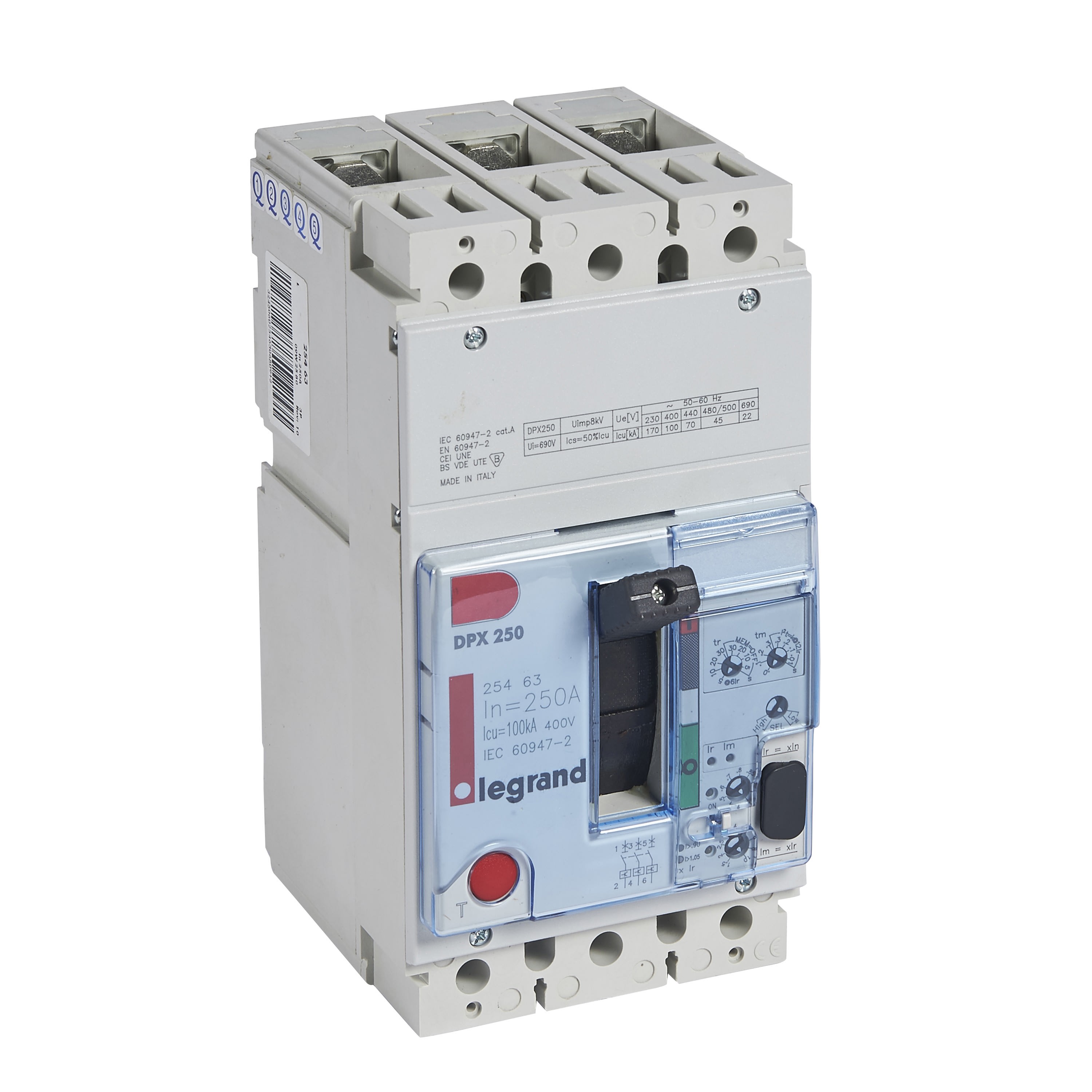 Legrand - Disjoncteur DPX250 électronique S2 pouvoir de coupure 100kA 3P 250A