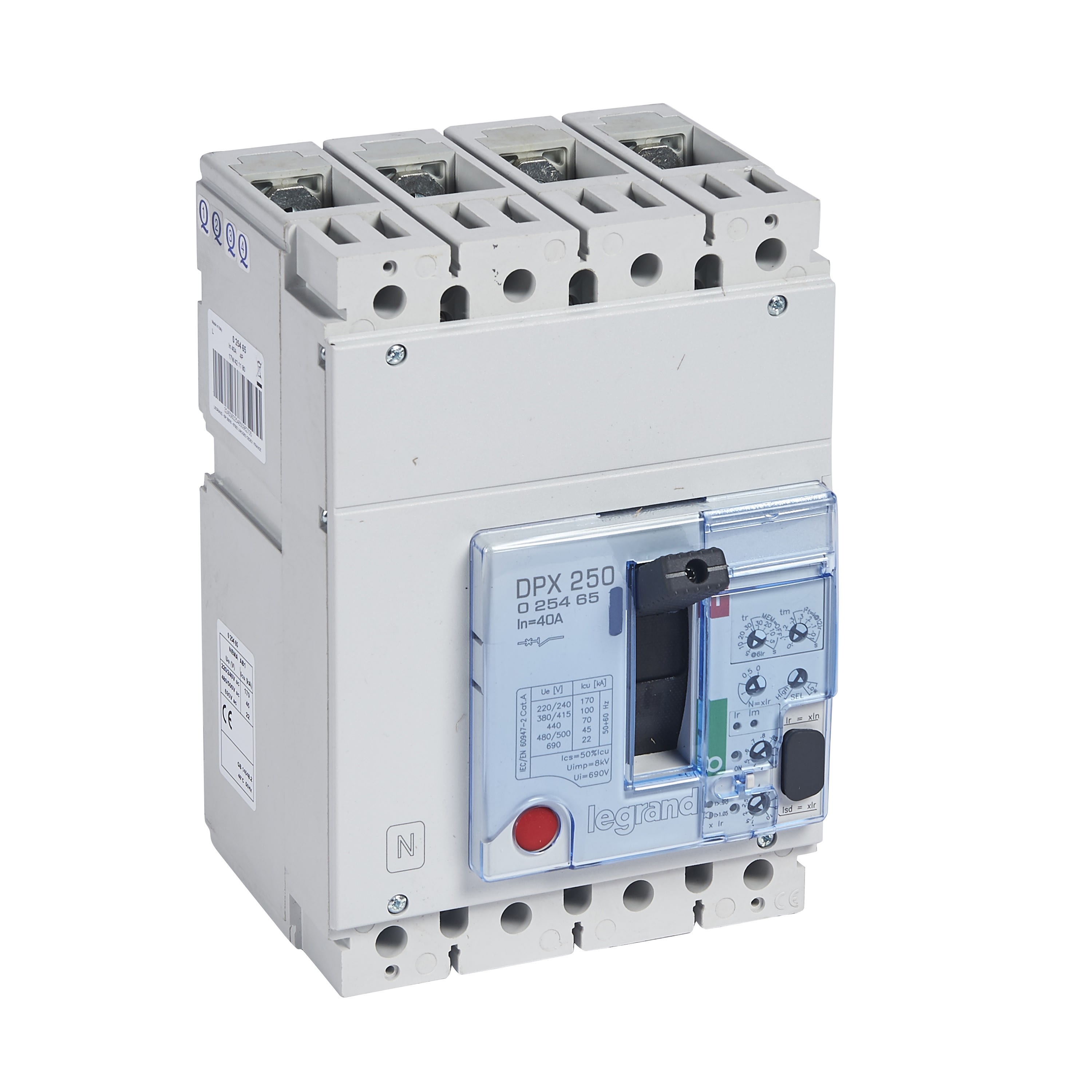 Legrand - Disjoncteur DPX250 électronique S2 pouvoir de coupure 100kA 4P 100A