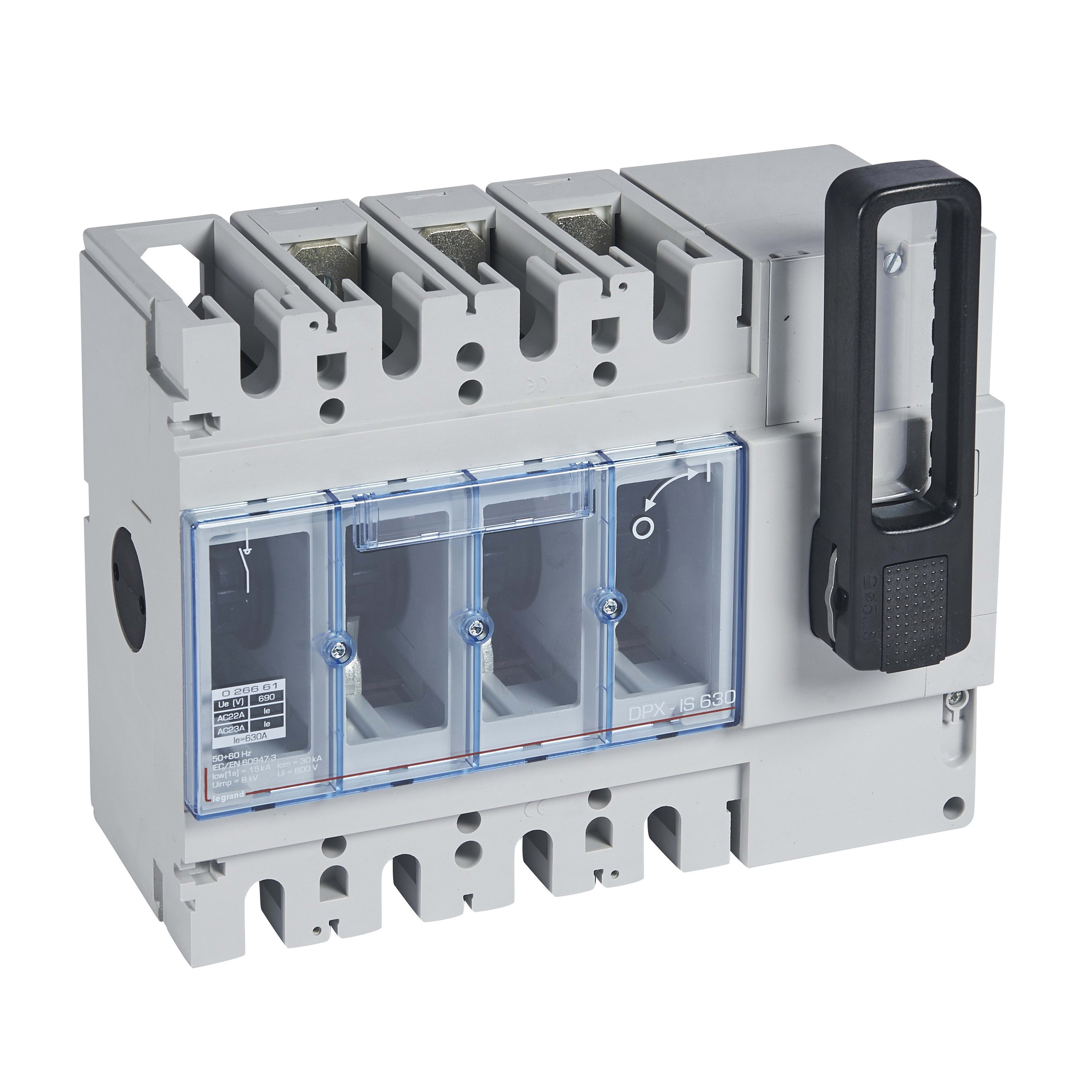 Legrand - Interrupteur-sectionneur DPX-IS630 sans déclenchement commande frontale 3P 630A