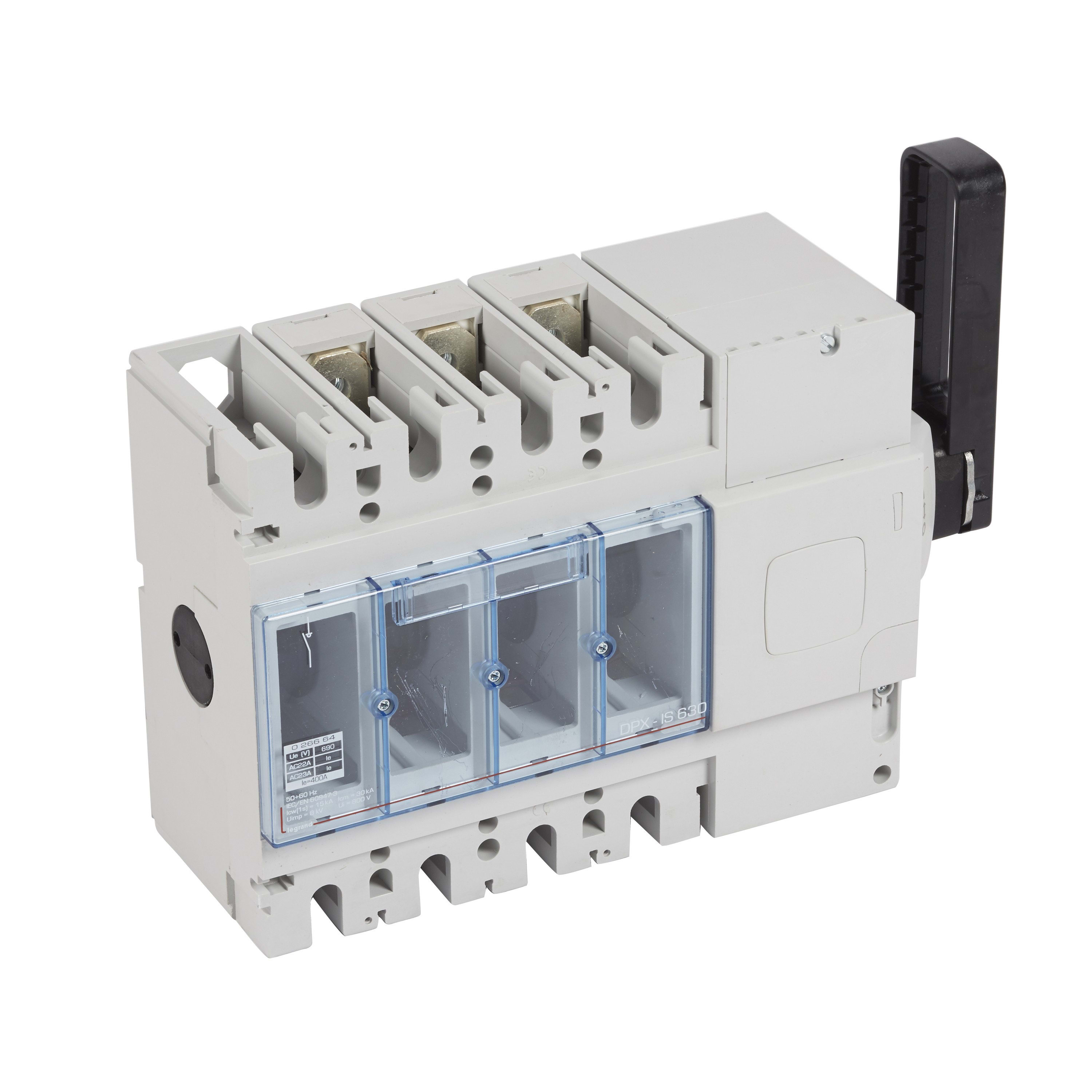 Legrand - Inter-sectionneur DPX-IS630 sans déclenchement commande latérale droite -3P 400A