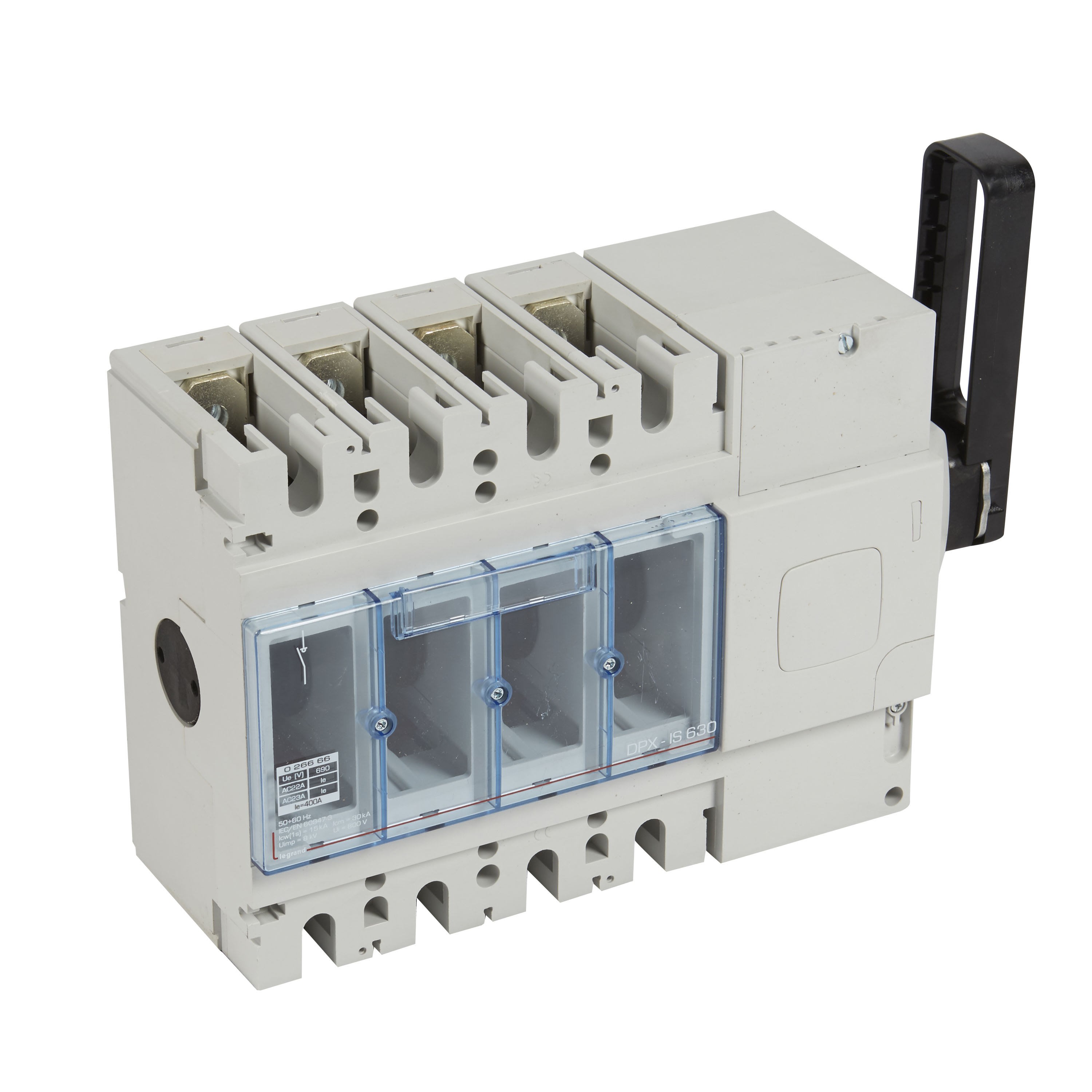 Legrand - Inter-sectionneur DPX-IS630 sans déclenchement commande latérale droite -4P 400A