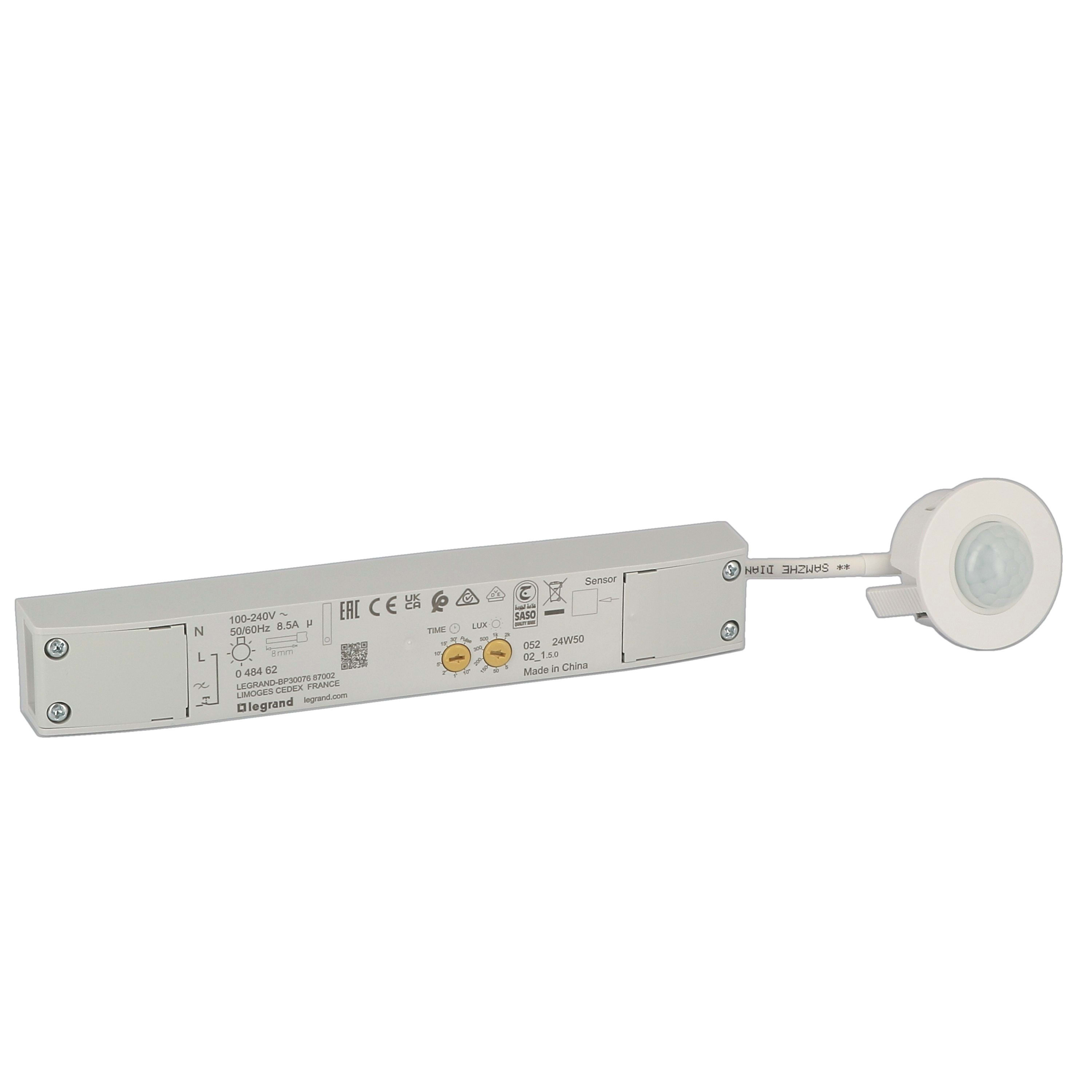 Legrand - GREEN-I Mini Détecteur blanc ON/OFF pour la gestion de l'éclairage - Encastré