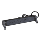Legrand - Rallonge 4x2P+T Surface avec inter, parafoudre et cordon 1,5m - noir/gris