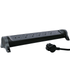 Legrand - Rallonge 6x2P+T Surface avec inter, parafoudre et cordon 1,5m - noir/gris