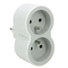 Legrand - Fiche 2x2P+T frontales 16A 230V 3680W - blanc/gris