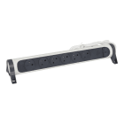 Legrand - Rallonge 6x2P+T Surface avec inter, cordon 1,5m et disjoncteur+LED - blanc/gris