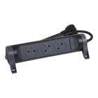 Legrand - Rallonge 3x2P+T Surface avec interrupteur et cordon 1,5m 3G 1mm² - noir/gris