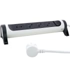 Legrand - Rallonge 4x2P+T Surface avec interrupteur et cordon 1,5m 3G 1mm² - blanc/gris