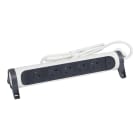 Legrand - Rallonge 5x2P+T Surface avec interrupteur et cordon 1,5m 3G 1mm² - blanc/gris