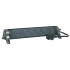 Legrand - Rallonge 5x2P+T Surface avec interrupteur et cordon 1,5m 3G 1mm² - noir/gris