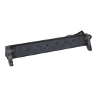 Legrand - Rallonge 6x2P+T Surface avec interrupteur et cordon 1,5m 3G 1mm2 - noir-gris
