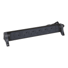 Legrand - Rallonge 6x2P+T Surface avec interrupteur et cordon 1,5m 3G 1mm² - noir/gris