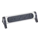 Legrand - Rallonge 3x2P+T Surface avec interrupteur sans cordon - blanc/gris foncé