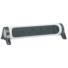 Legrand - Rallonge 4x2P+T Surface avec interrupteur sans cordon - blanc/gris foncé