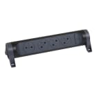 Legrand - Rallonge 4x2P+T Surface avec interrupteur sans cordon - noir/gris foncé