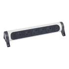 Legrand - Rallonge 5x2P+T Surface avec interrupteur sans cordon - blanc/gris foncé